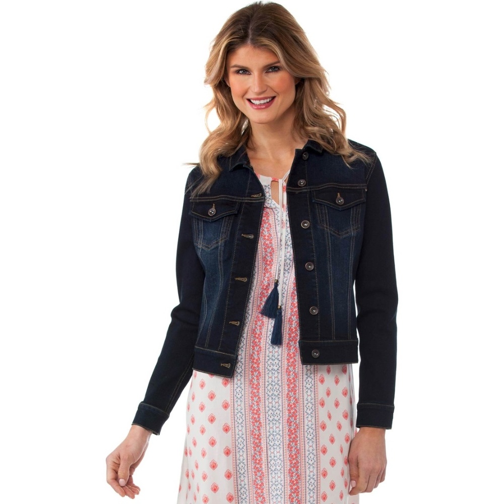 NEW Button Front Long Sleeves Blue Denim Jacket